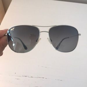 Maui Jim aviator sunglasses. Black and silver.